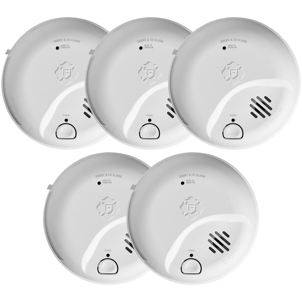 Hardwire Combination Smoke & Carbon Monoxide Alarm with Battery Backup, 5 Pack W95859