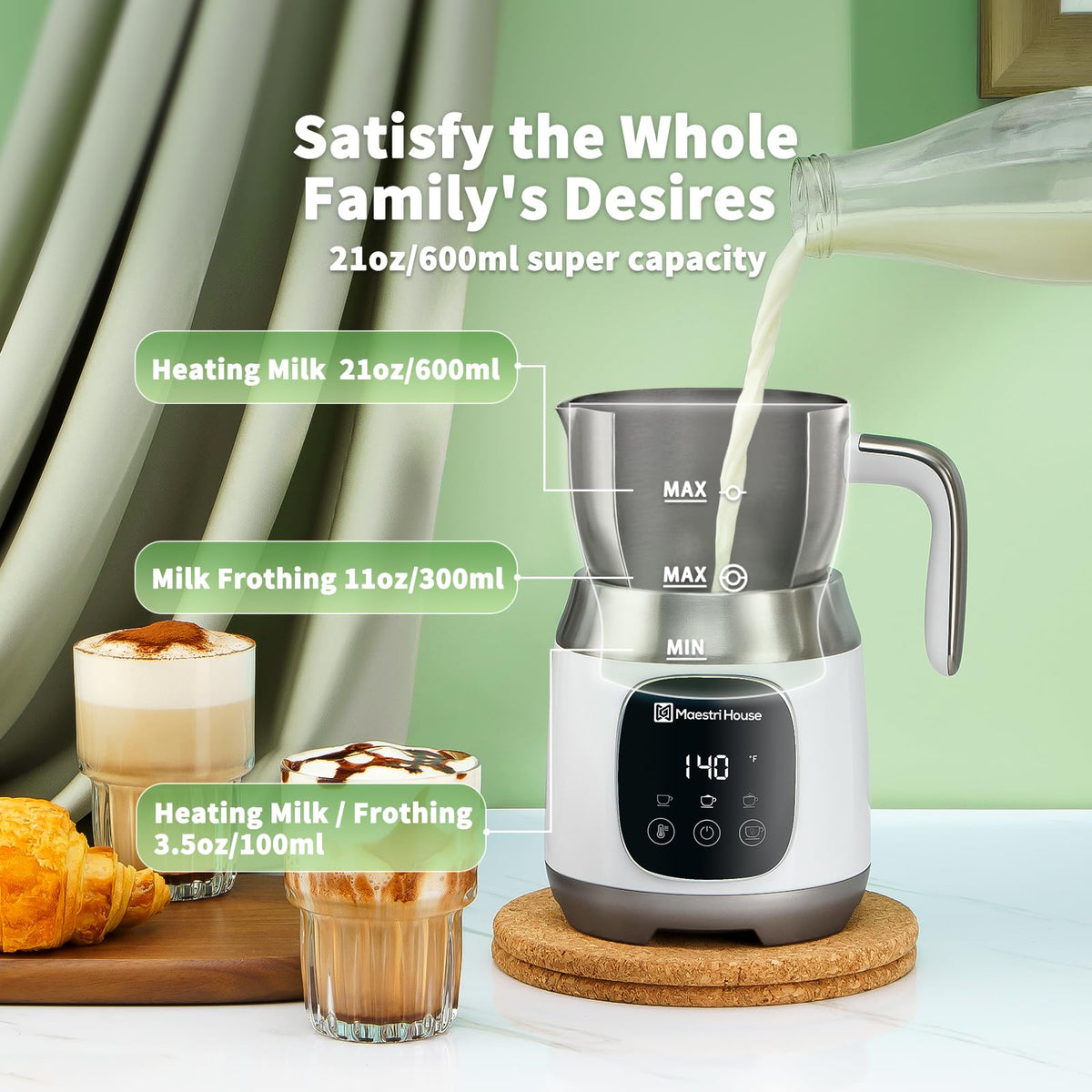 Milk Frother and Steamer 21oz/600mL L7047
