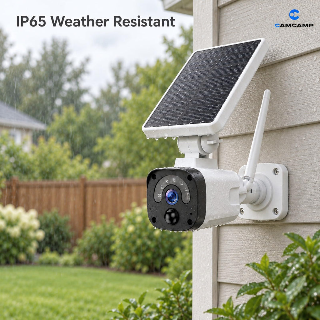 Solar Security Cameras Wireless Outdoor System 4-Cam 2.5K 64GB SD E804918
