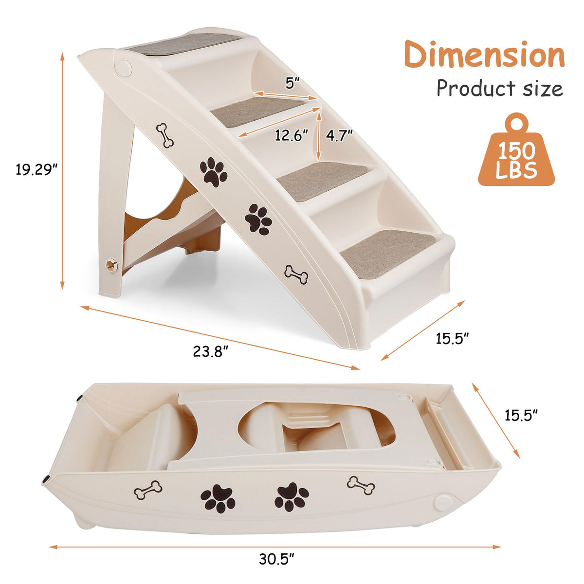 4-Step Non-Slip Dog Stairs V400704