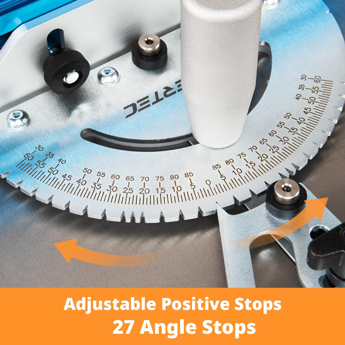 Table Saw Miter Gauge with 27 Angle Stops and T-Slot Miter Bar E899647