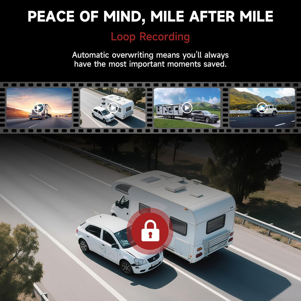 Wireless Backup Camera Dual Cameras 1080P HD 4CH Monitor N28621