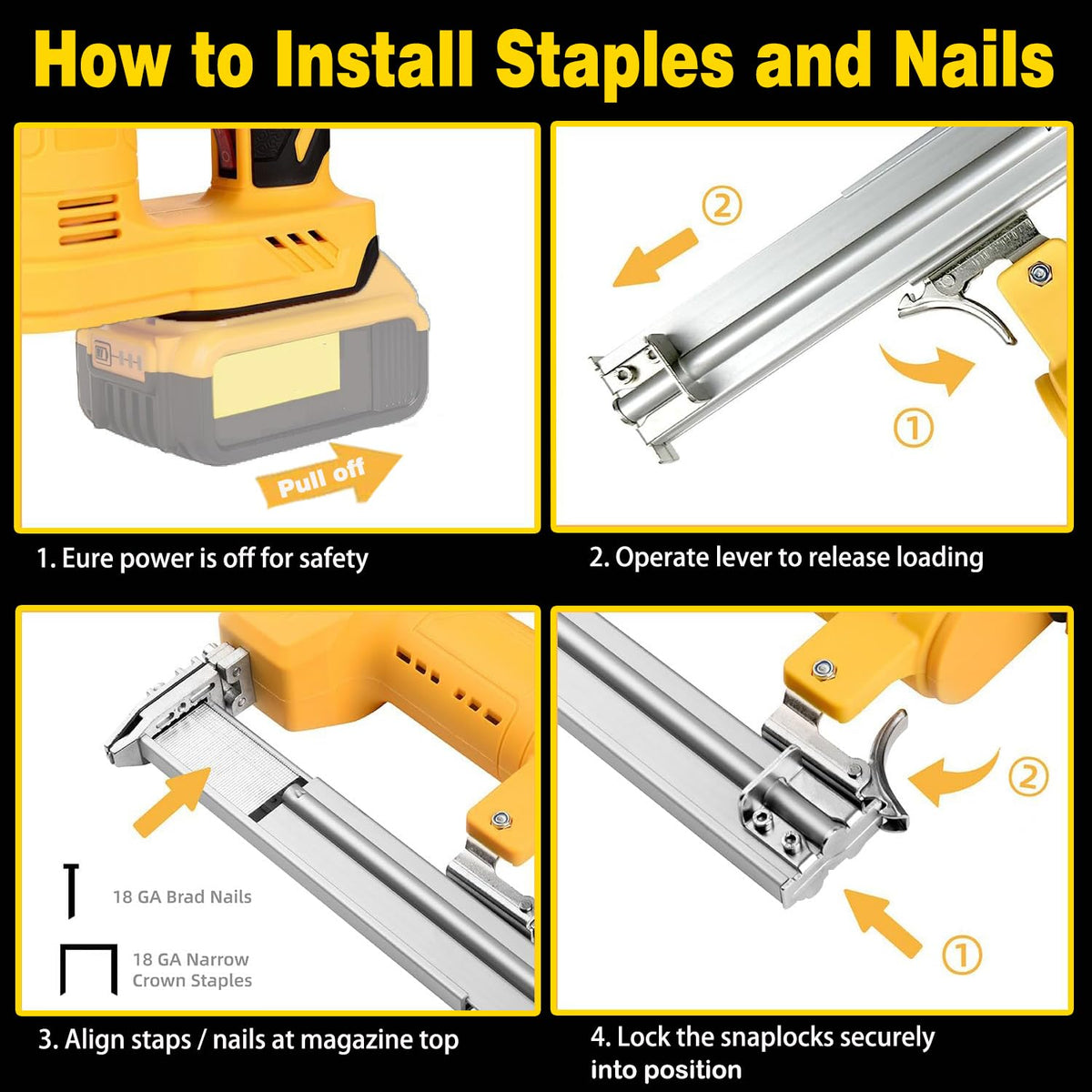2 in 1 Cordless Brad Nailer 18 Gauge Electric Nail Gun Q917815