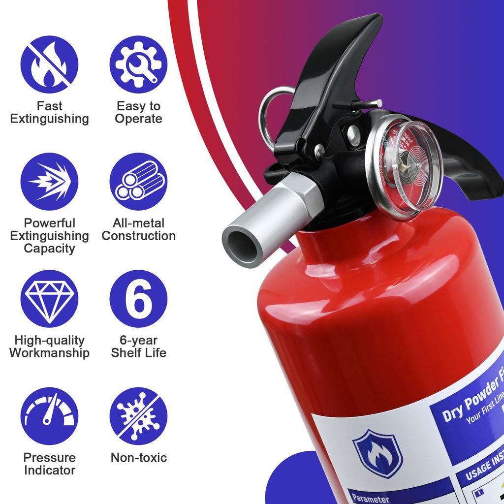 2 Pack 2.5 lb ABC Dry Chemical Fire Extinguishers N343507