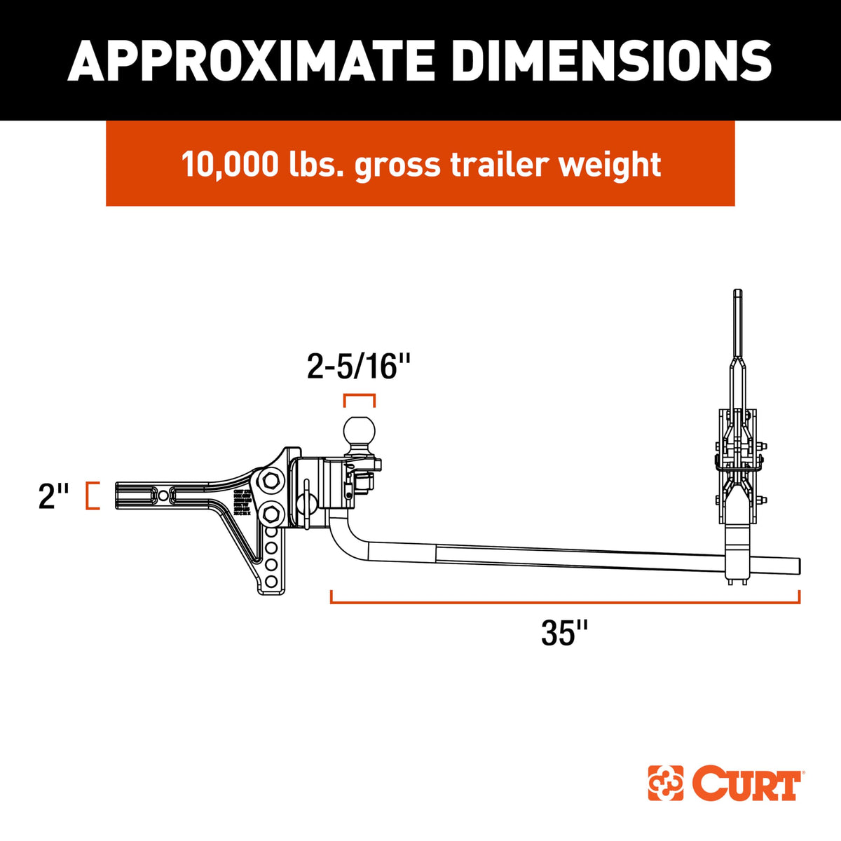 10,000 lb Trailer-Mounted Weight Distribution Hitch L1694
