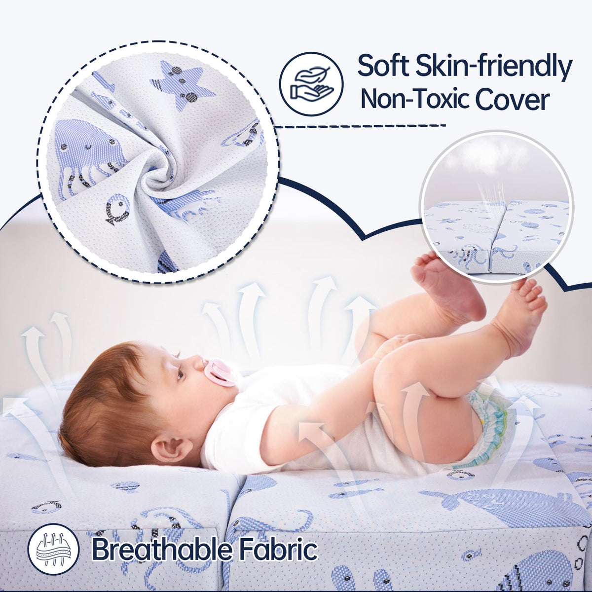 Dual-Sided Memory Foam Trifold Pack and Play Mattress N926204