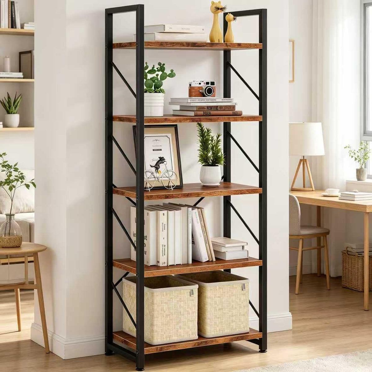 5 Tier Metal Bookshelf N4375