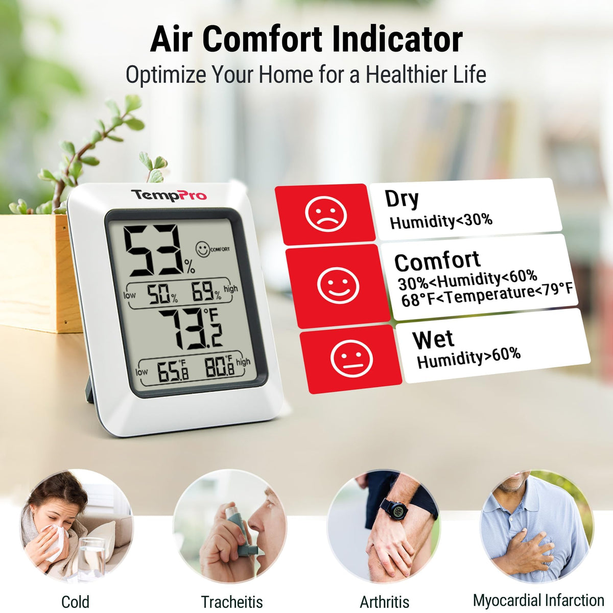 Digital Hygrometer Indoor Thermometer J356841