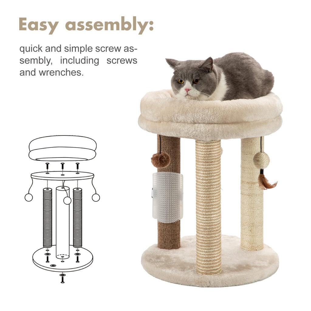 Small Cat Tree with Scratching Post and Soft Bed T717