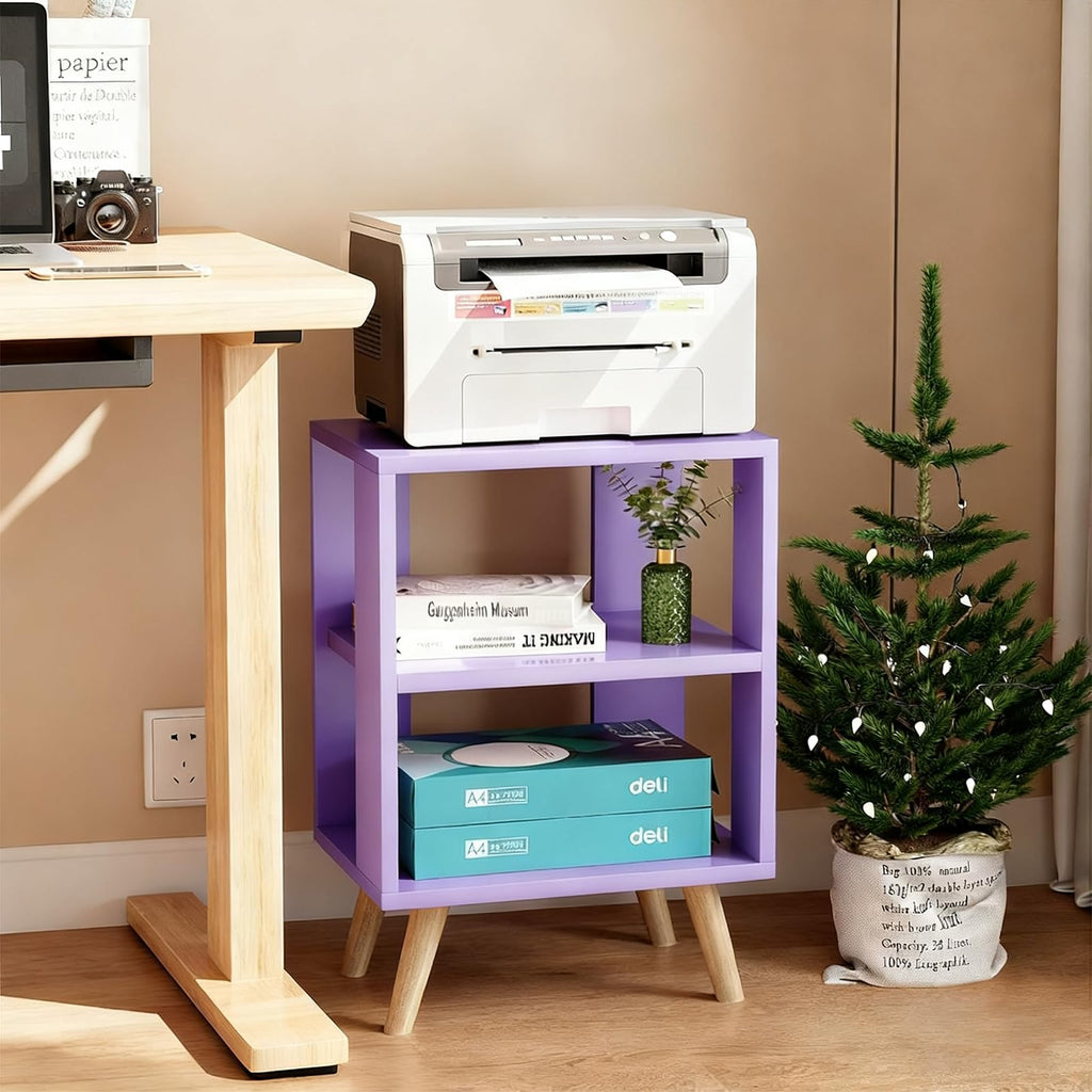 Purple 2-Tier Wooden Nightstand S4182