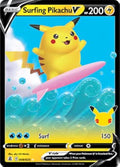 Surfing Pikachu V Full Art Rare Holo Card Z201050