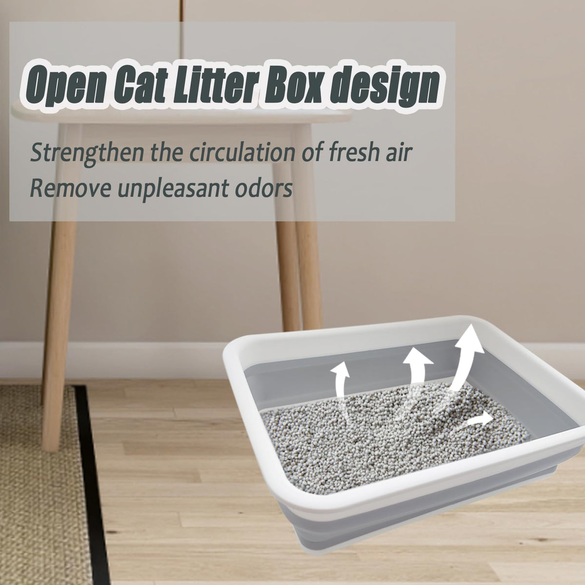 Collapsible Low Entry Small Cat Litter Box L65442