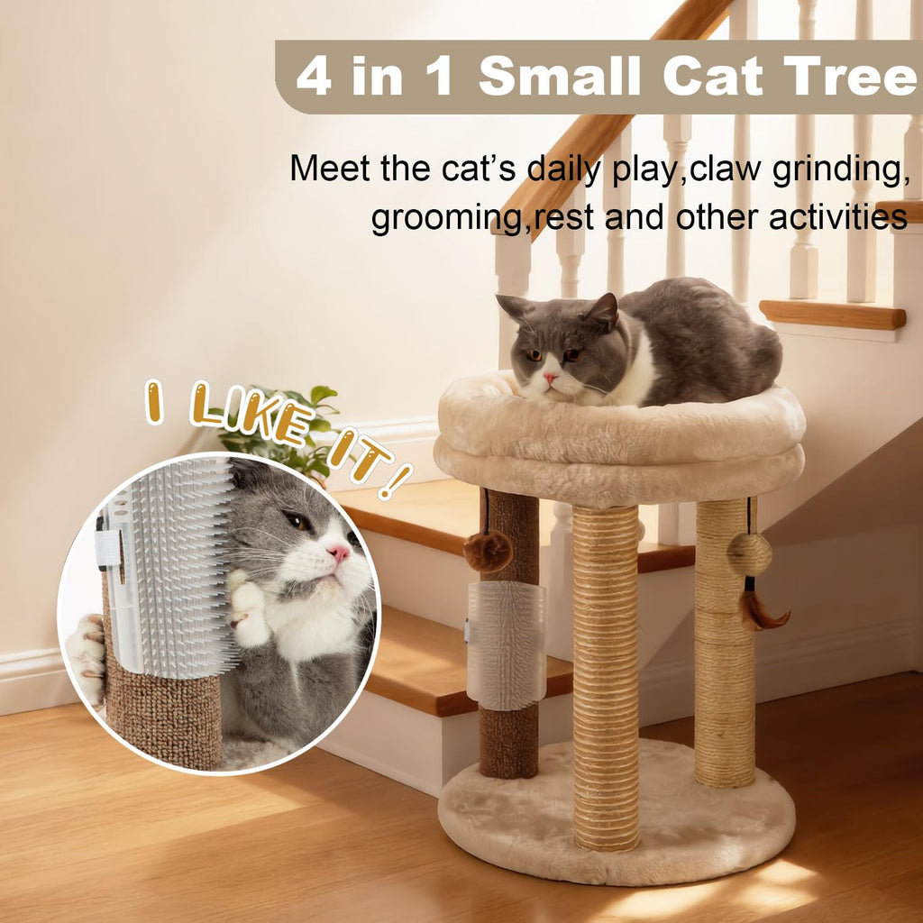 Small Cat Tree with Scratching Post and Soft Bed T717