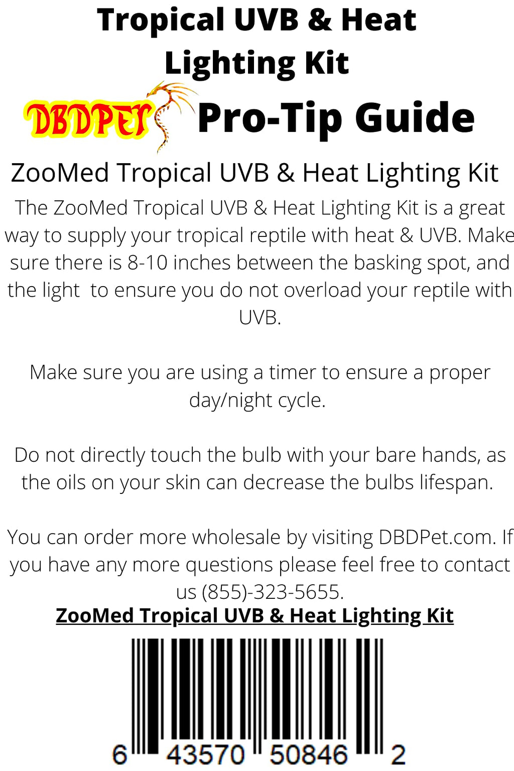 UV-B & Heat Lighting Kit with Deep Dome, 60w Basking Bulb & 13w UV-B F2453