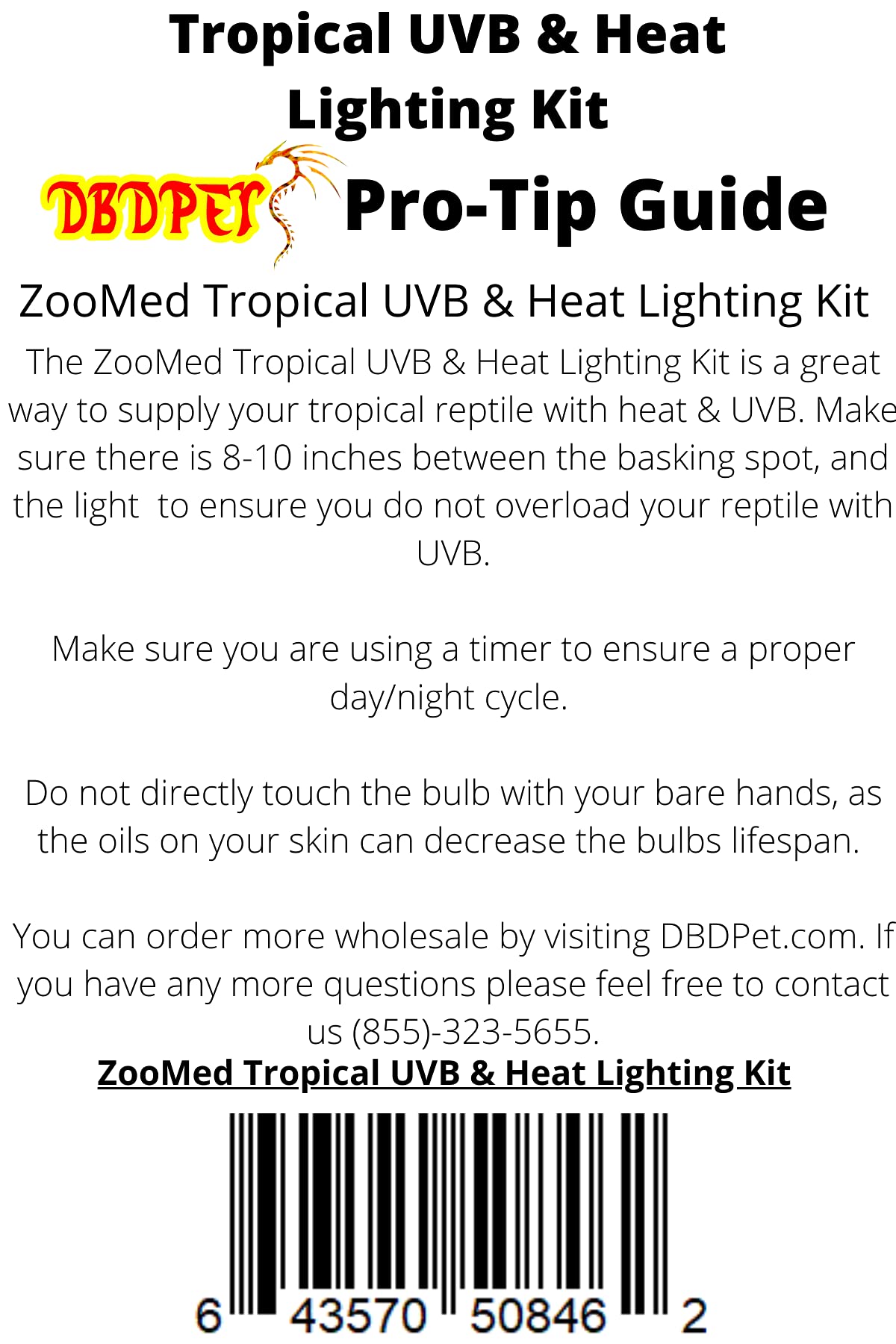 UV-B & Heat Lighting Kit with Deep Dome, 60w Basking Bulb & 13w UV-B F2453