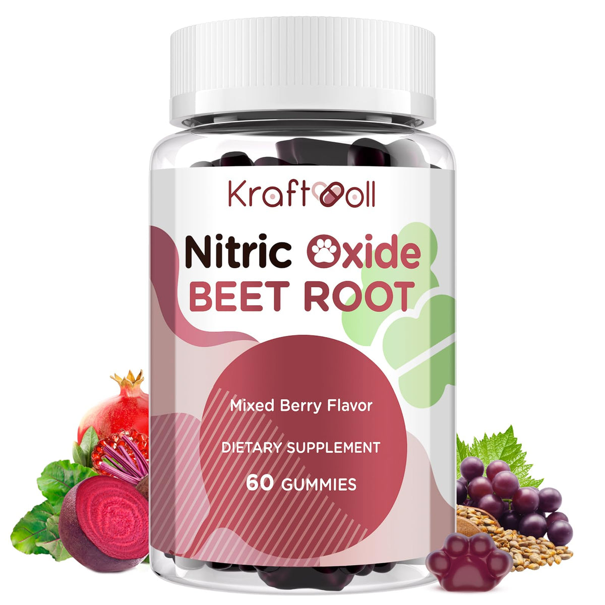 Beet Root Gummies 6000mg Mixed Berry Flavor 60 Gummies N531372