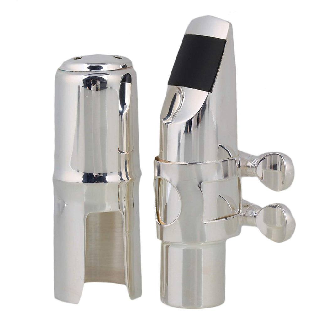 Silver Brass Alto Saxophone Mouthpiece with Cap Ligature N27322