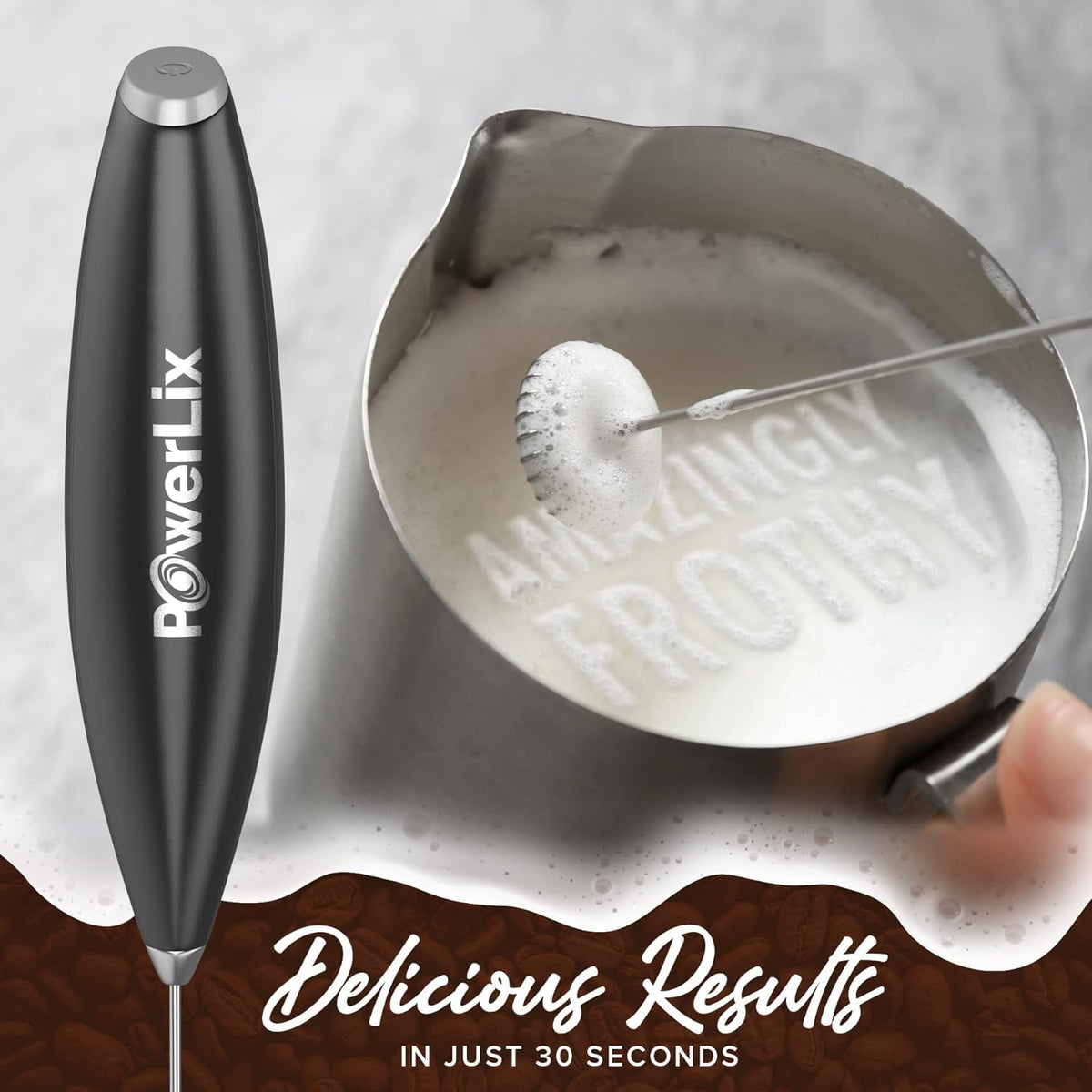 Handheld Battery Operated Electric Whisk Frother With Stand F931