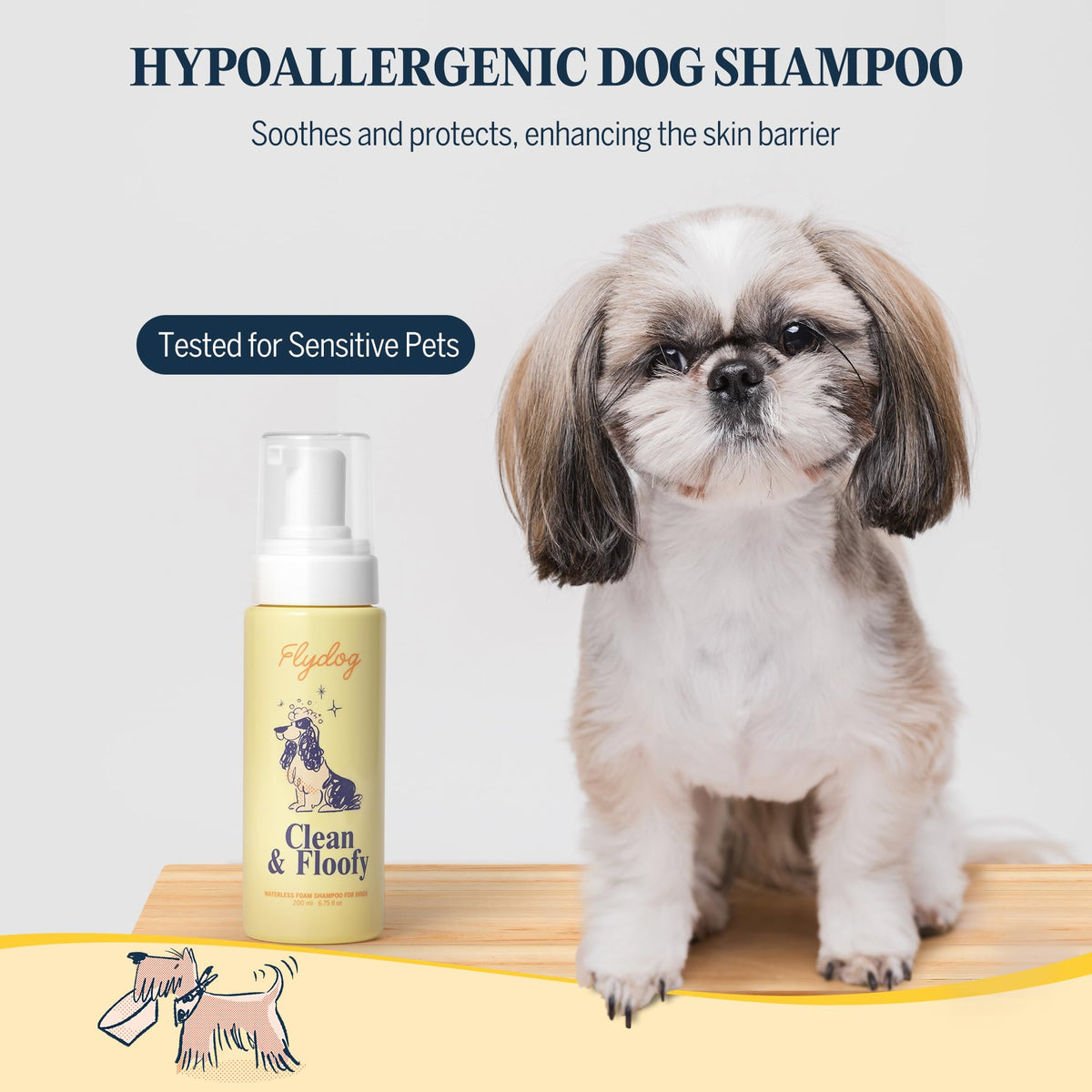 Dry Dog Shampoo with Glove No Rinse Spray Foam Z79895