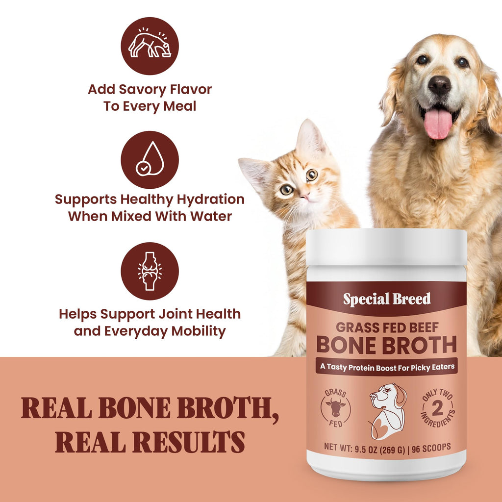 Grass Fed Beef Bone Broth Powder for Dogs and Cats 9.5oz G5554