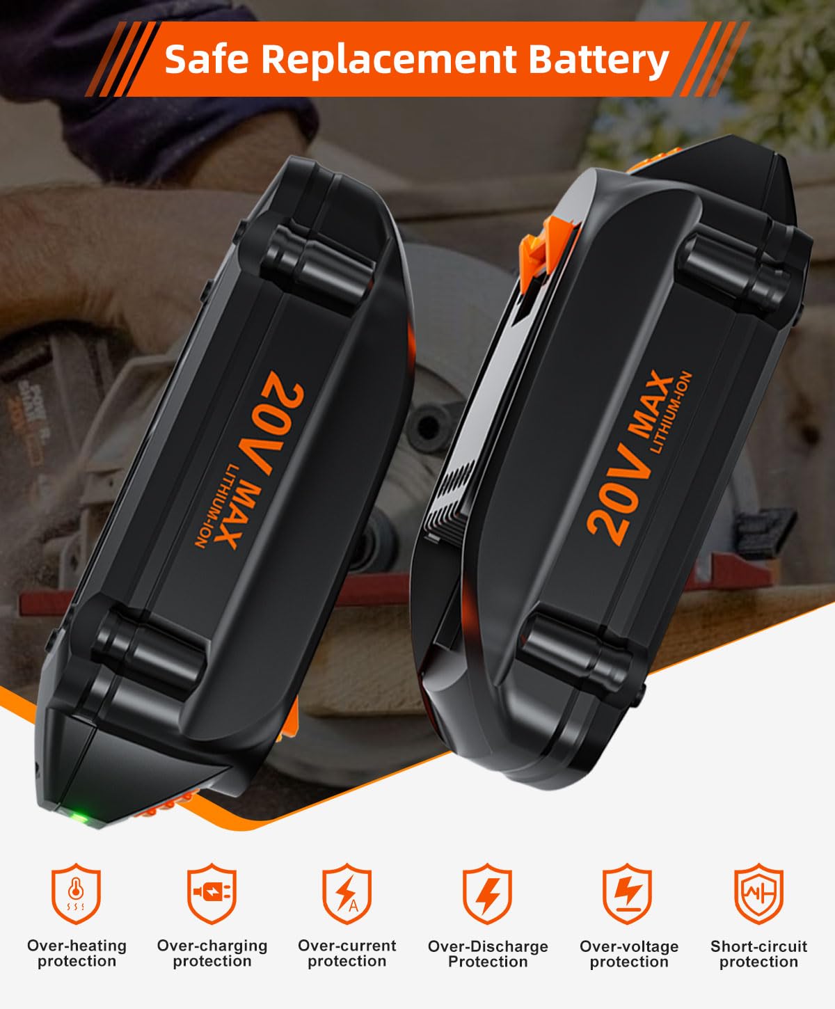 20V 4.0Ah Battery Replacement K15218