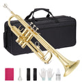 Gold Lacquer Brass Trumpet with Case and Mouthpiece V9367