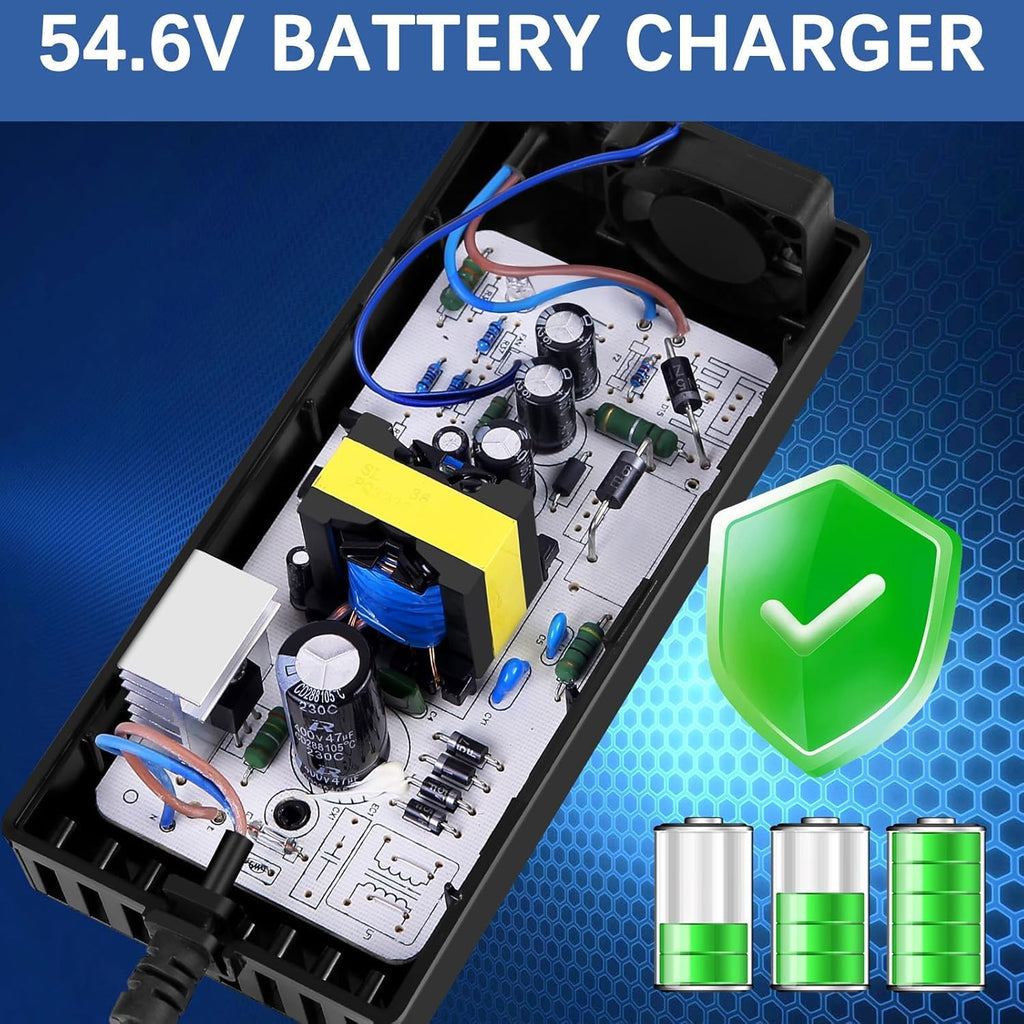 54.6V 2A 3 Prong Scooter Charger for 48V Lithium Battery C76022
