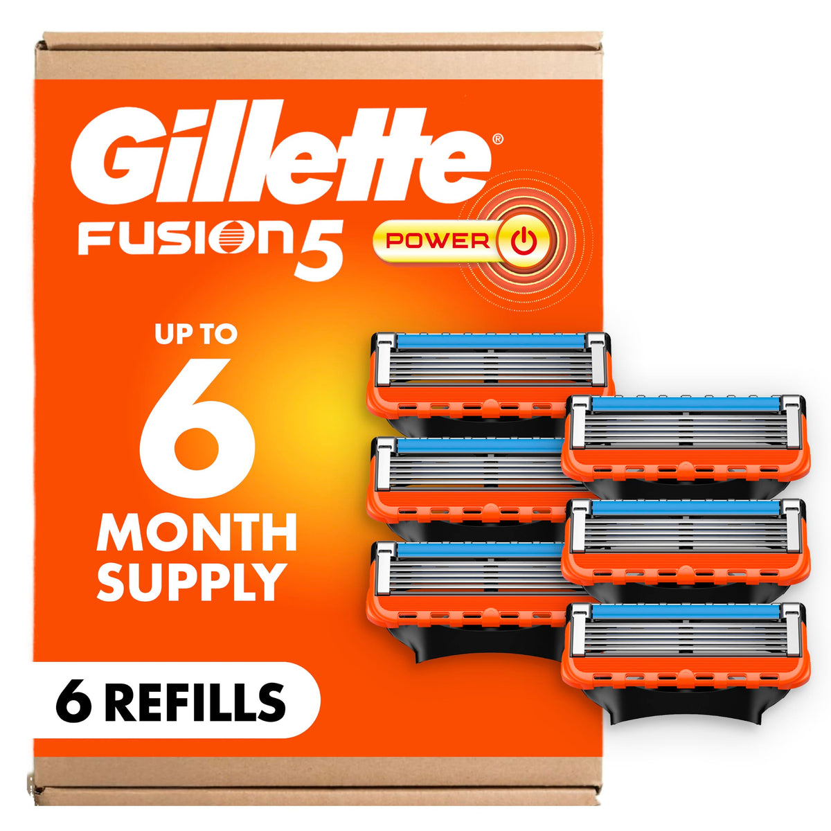 5-Blade Razor Refills with Precision Trimmer, 6 Count D3378