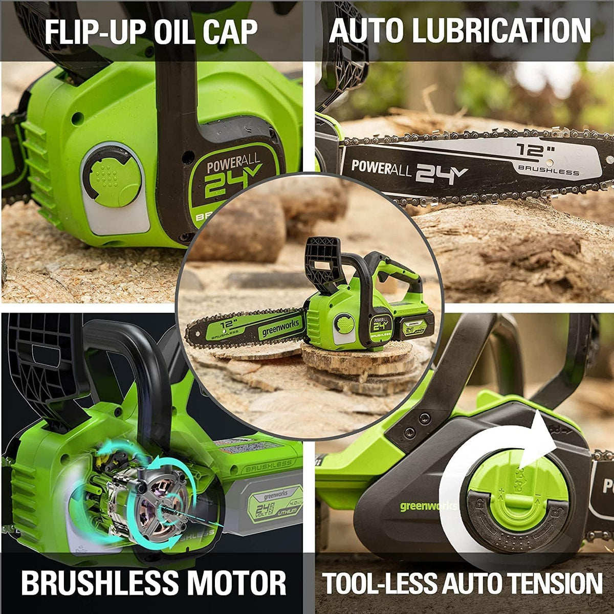 24V 12 in Cordless Electric Chainsaw L93920