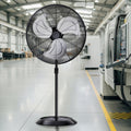 24" High Velocity Oscillating Pedestal Fan, 8000 CFM 3-Speed Standing Fan F4370