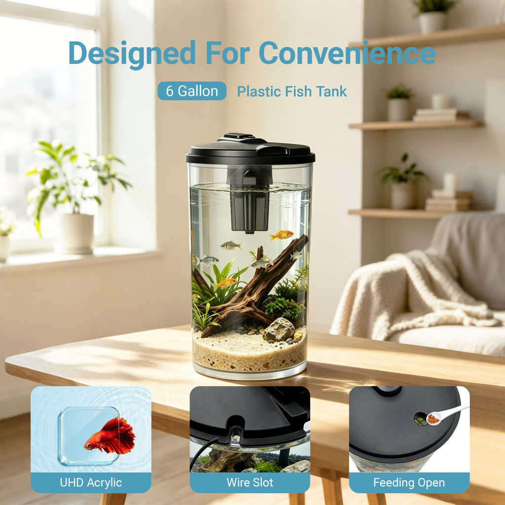 6-Gallon Aquarium Kit with LED Lighting and Power Filter D27990
