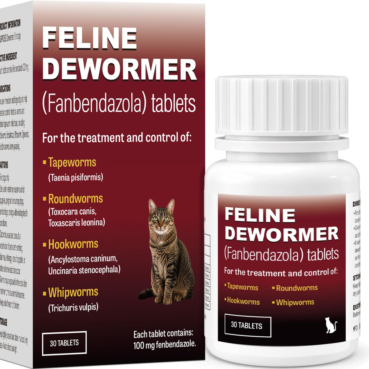 Cat Dewormer, Beef Flavor, 30 Tablets F50176