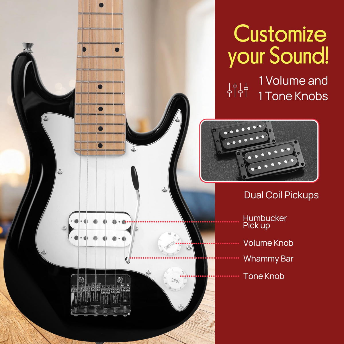 Kids Electric Guitar Starter Kit with Amplifier X741554