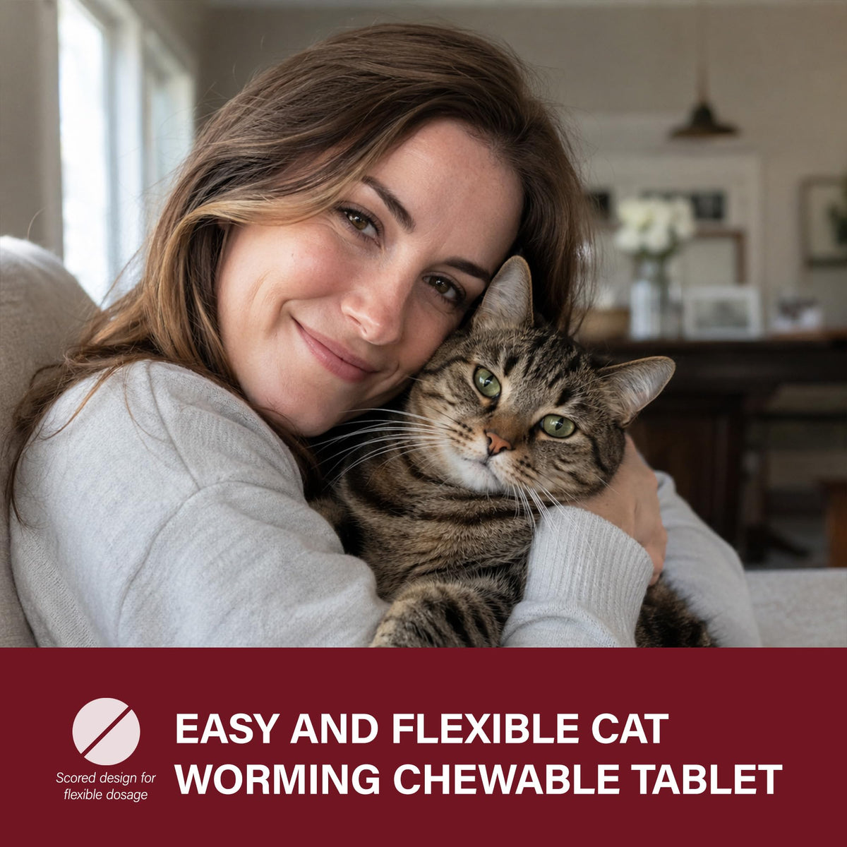 Cat Dewormer, Beef Flavor, 30 Tablets F50176