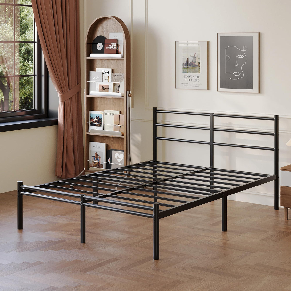 Full Size Bed Frame with Headboard and Footboard H476