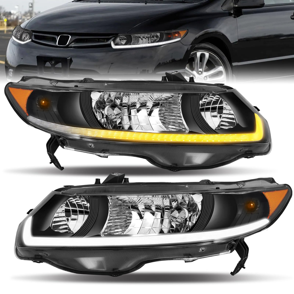 Headlight Assembly for 2006-2011 Honda Civic 2-Door Coupe R64060