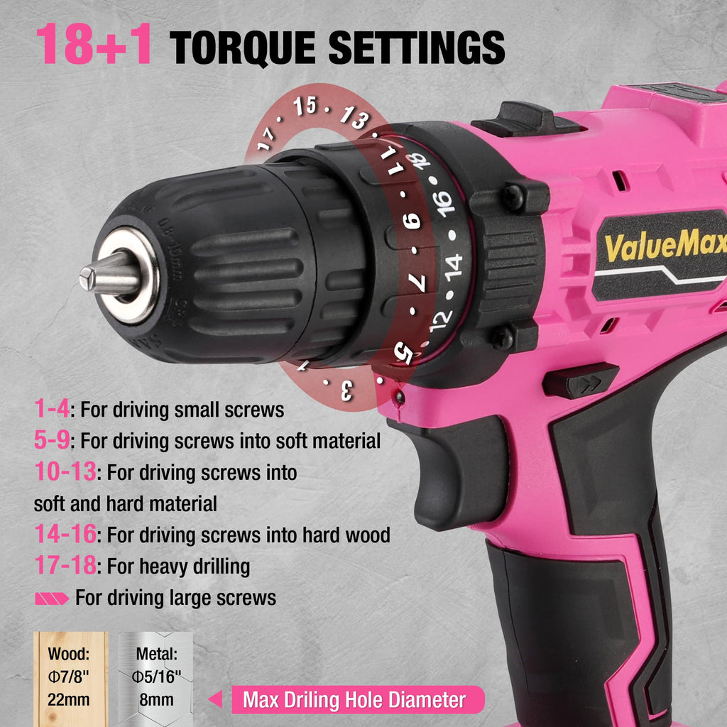 Pink 20V Cordless Drill Set with Battery and Charger J19669