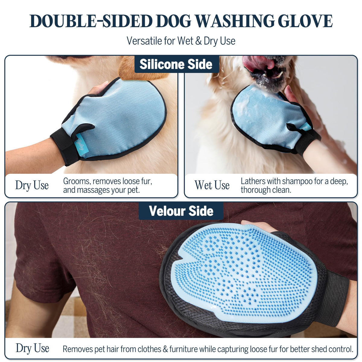 Dry Dog Shampoo with Glove No Rinse Spray Foam Z79895