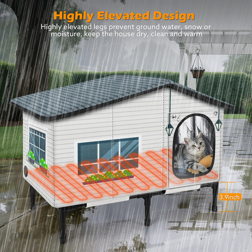 Weatherproof Heated Insulated Cat House V23508