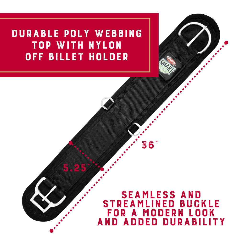 Black 36-Inch Nylon Felt Lined Straight Cinch G161113