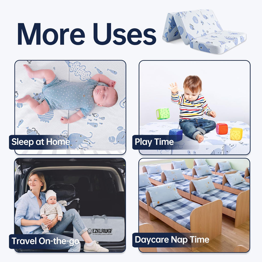 Dual-Sided Memory Foam Trifold Pack and Play Mattress N926204
