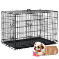 36 Inch Double-Door Metal Dog Crate with Tray and Divider L3477