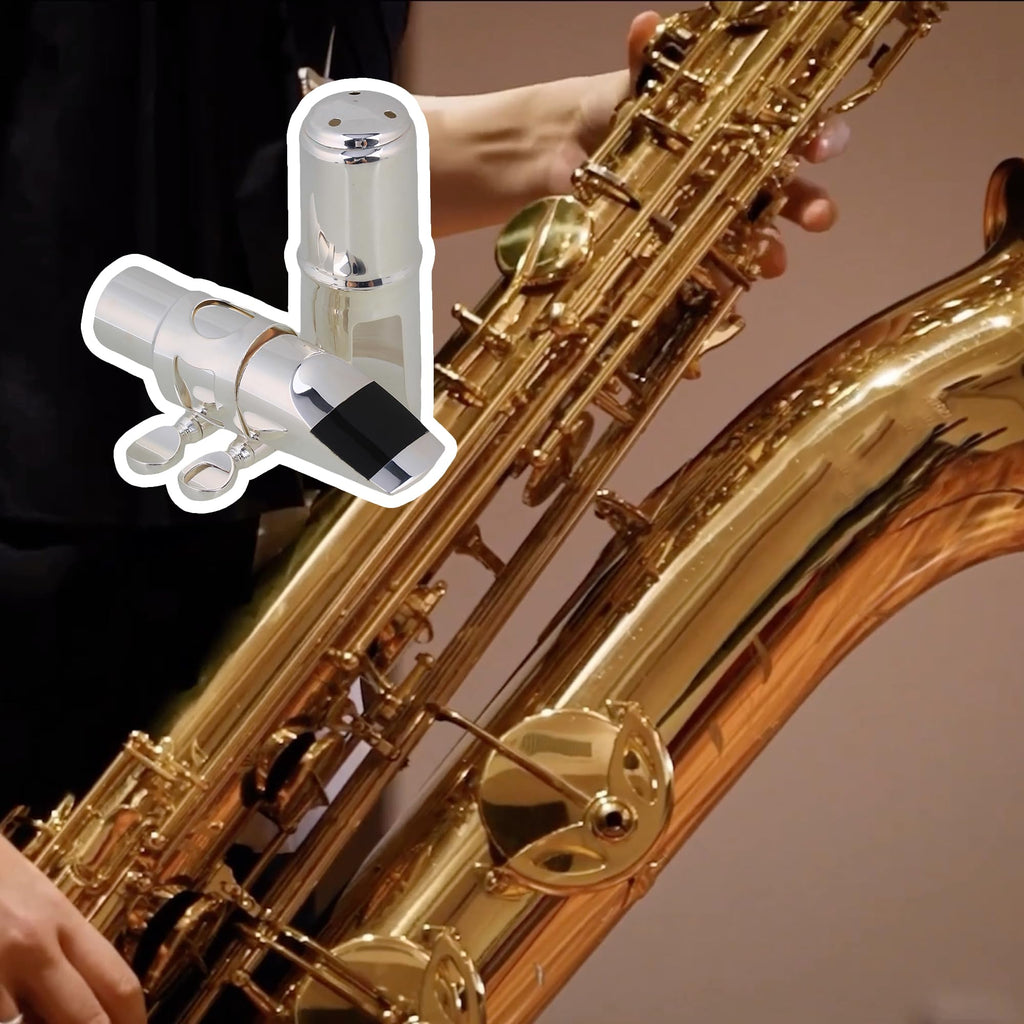 Silver Brass Alto Saxophone Mouthpiece with Cap Ligature N27322