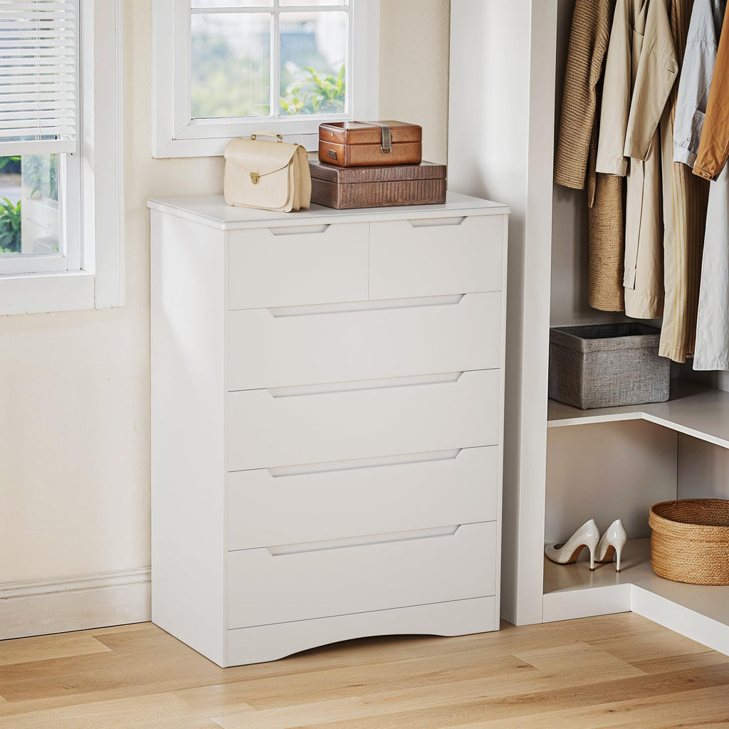 White 6 Drawer Dresser C873652