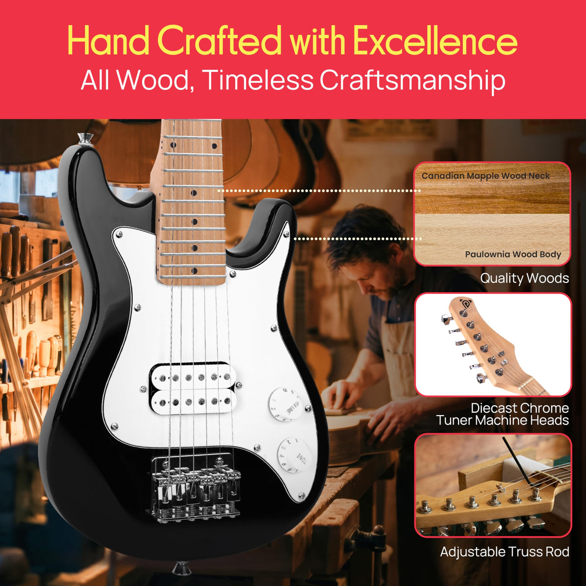Kids Electric Guitar Starter Kit with Amplifier X741554
