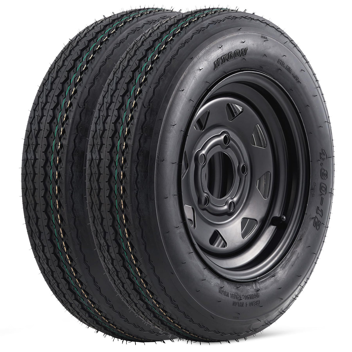 4.80-12 Trailer Tires with 12 in Rims, 2 Pack G92252