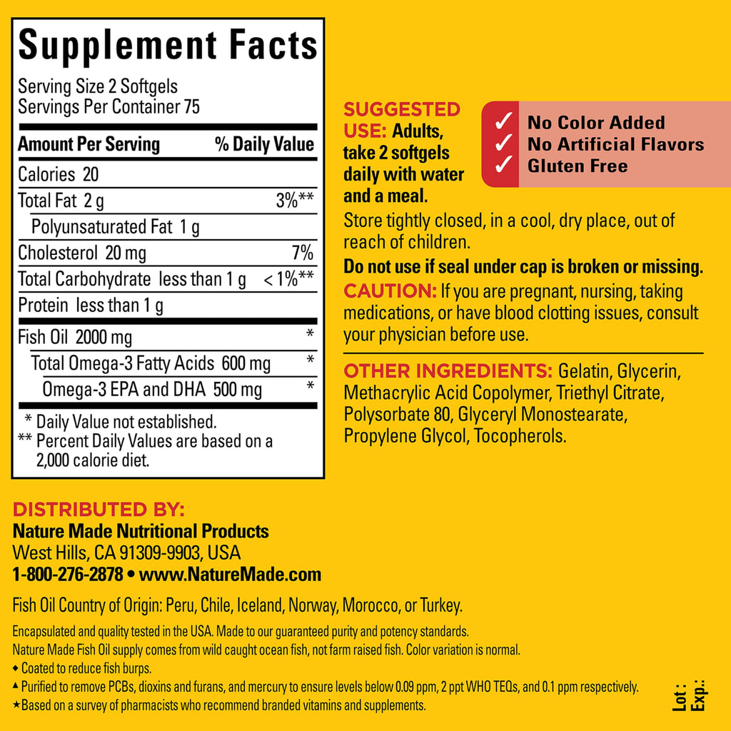 Fish Oil Omega 3 1000mg Softgels Z211