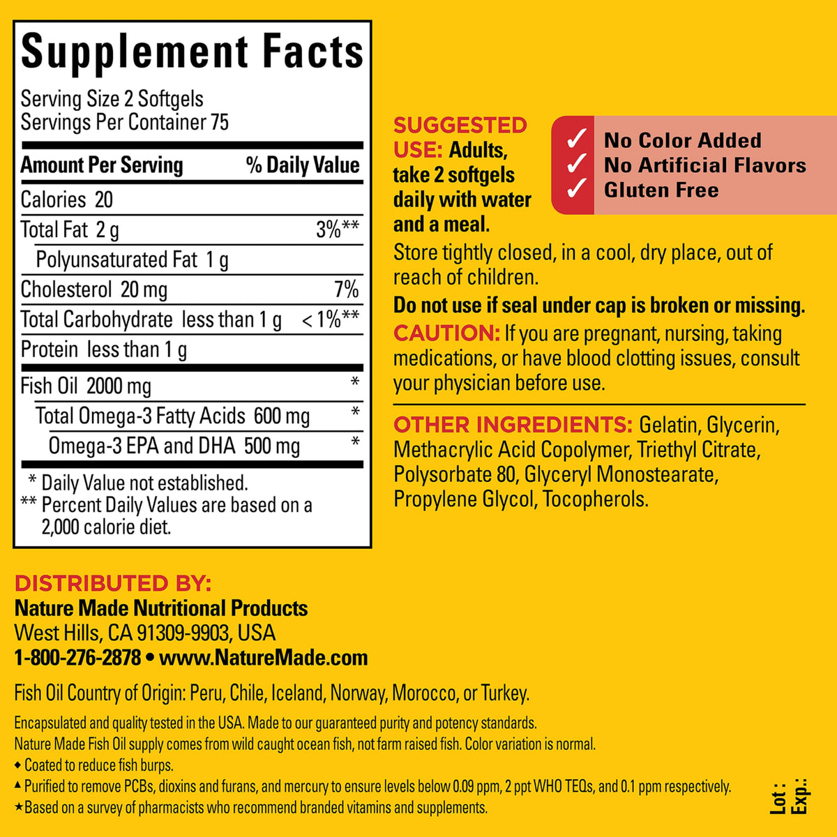 Fish Oil Omega 3 1000mg Softgels Z211