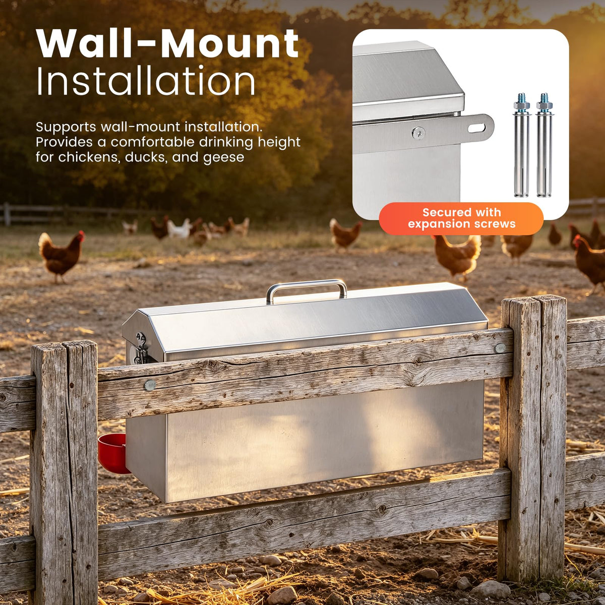 1.5 Gallon Metal Automatic Chicken Waterer T22813