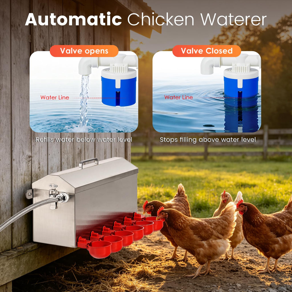 1.5 Gallon Metal Automatic Chicken Waterer T22813